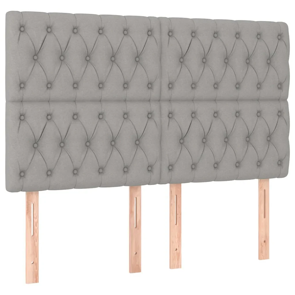 Letto matrimoniale | Letto per adulti | Giroletto senza Materasso Grigio Chiaro 160x200 cm Tessuto - Image 9