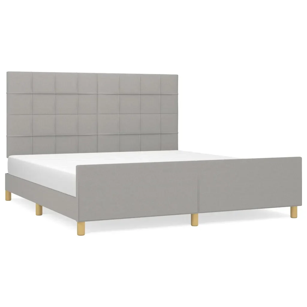 Letto matrimoniale | Letto per adulti | Giroletto senza Materasso Grigio Chiaro 160x200 cm Tessuto