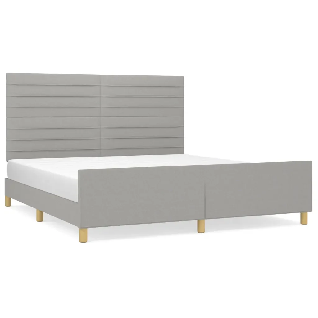 Letto matrimoniale | Letto per adulti | Giroletto senza Materasso Grigio Chiaro 160x200 cm Tessuto