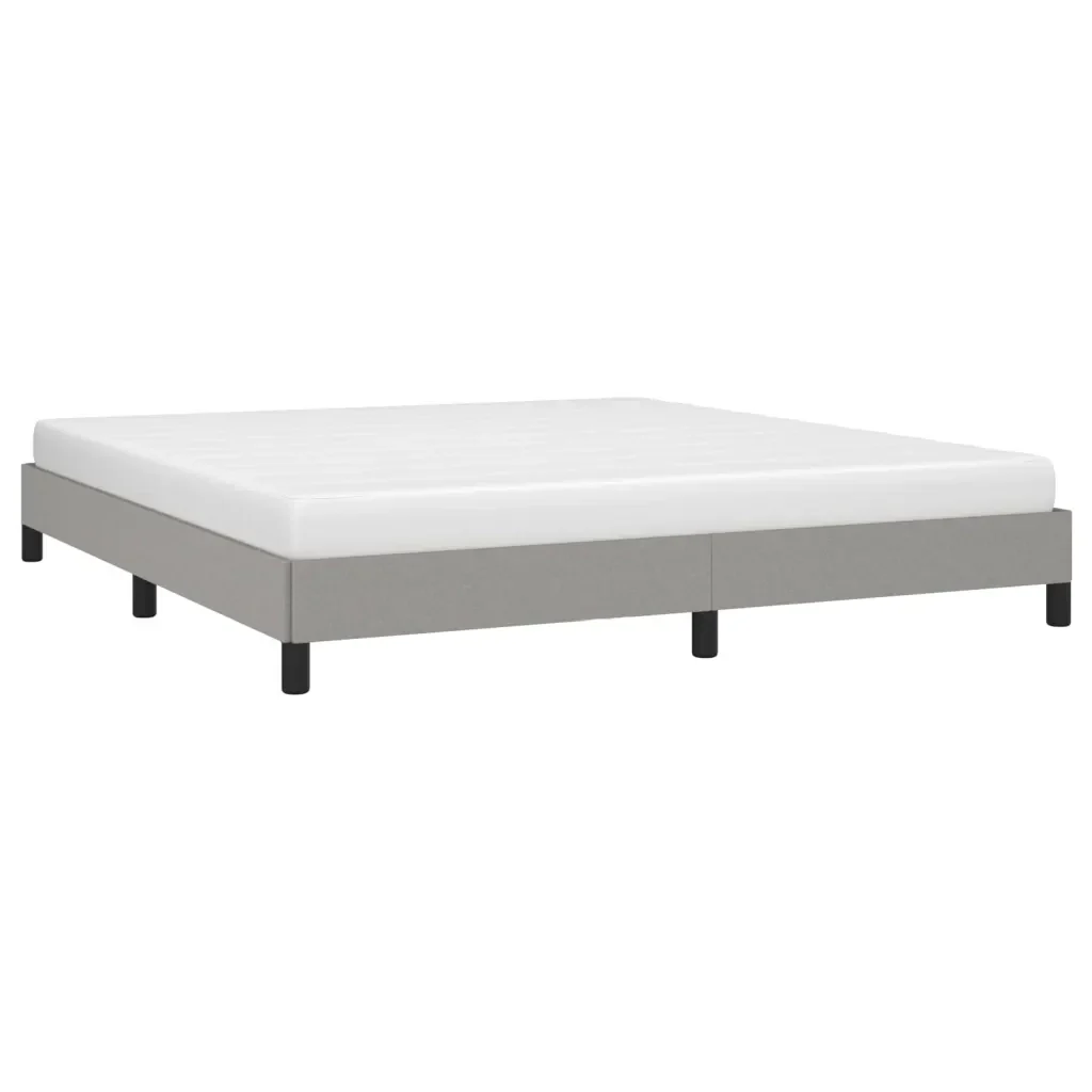 Letto matrimoniale | Letto per adulti | Giroletto senza Materasso Grigio Chiaro 160x200 cm Tessuto - Image 3