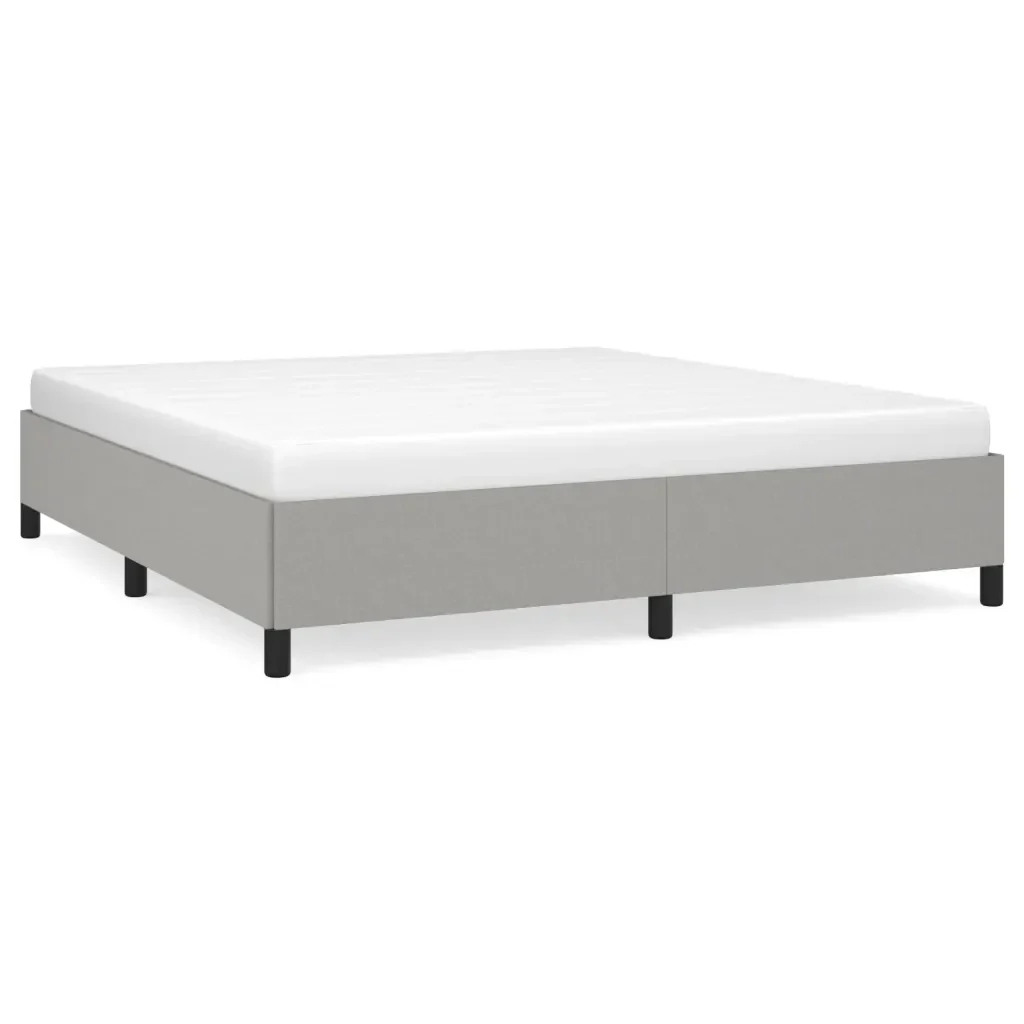 Letto matrimoniale | Letto per adulti | Giroletto senza Materasso Grigio Chiaro 160x200 cm Tessuto