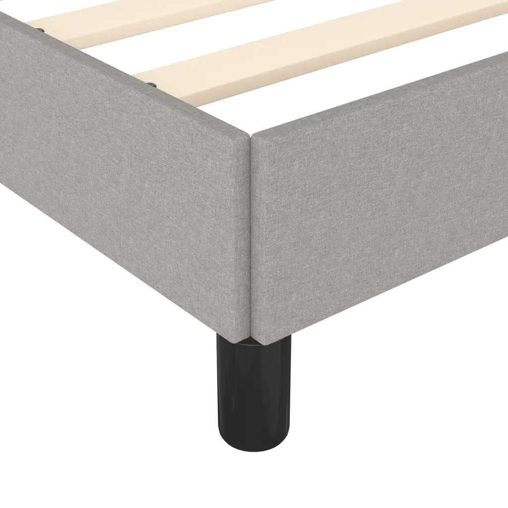 Letto matrimoniale | Letto per adulti | Giroletto senza Materasso Grigio Chiaro 160x200 cm Tessuto - Image 7