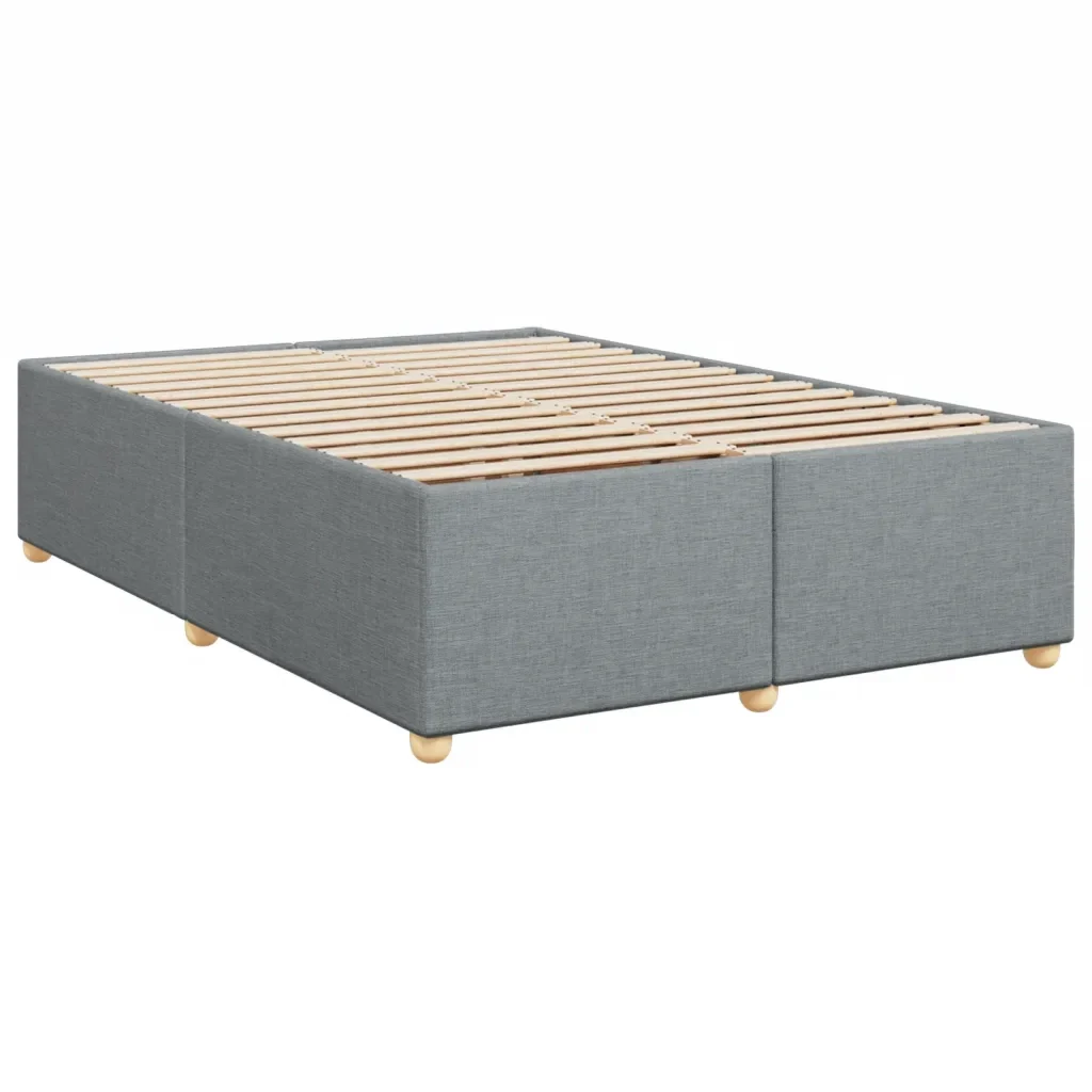 Letto matrimoniale | Letto per adulti | Giroletto senza Materasso Grigio Chiaro 160x200 cm Tessuto - Image 4