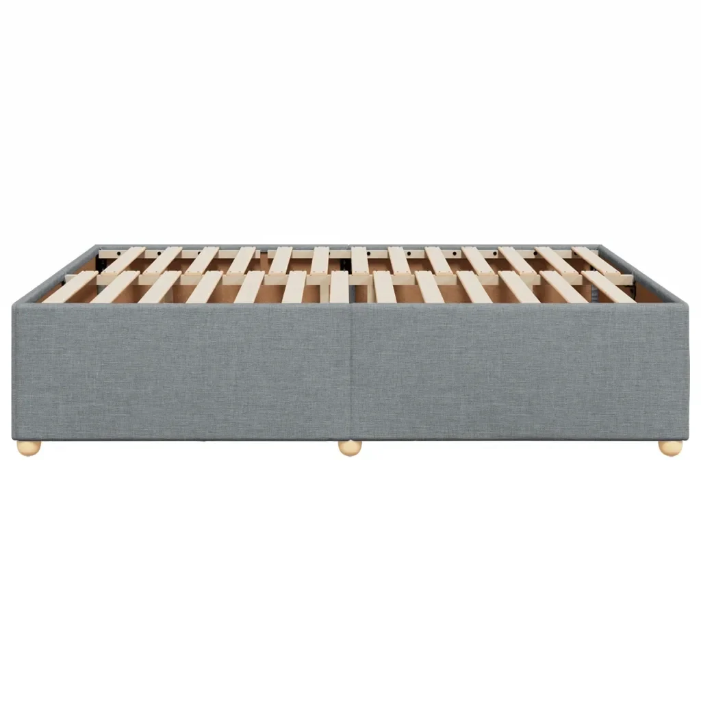 Letto matrimoniale | Letto per adulti | Giroletto senza Materasso Grigio Chiaro 160x200 cm Tessuto - Image 5