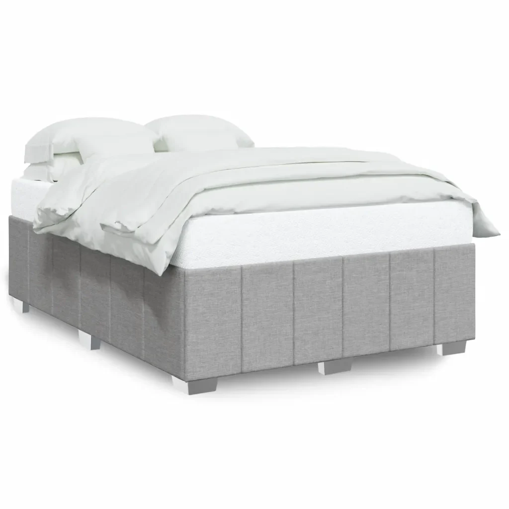 Letto matrimoniale | Letto per adulti | Giroletto senza Materasso Grigio Chiaro 160x200 cm Tessuto