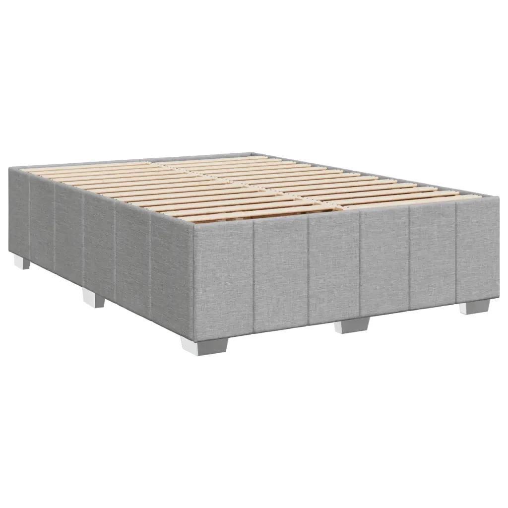 Letto matrimoniale | Letto per adulti | Giroletto senza Materasso Grigio Chiaro 160x200 cm Tessuto - Image 3