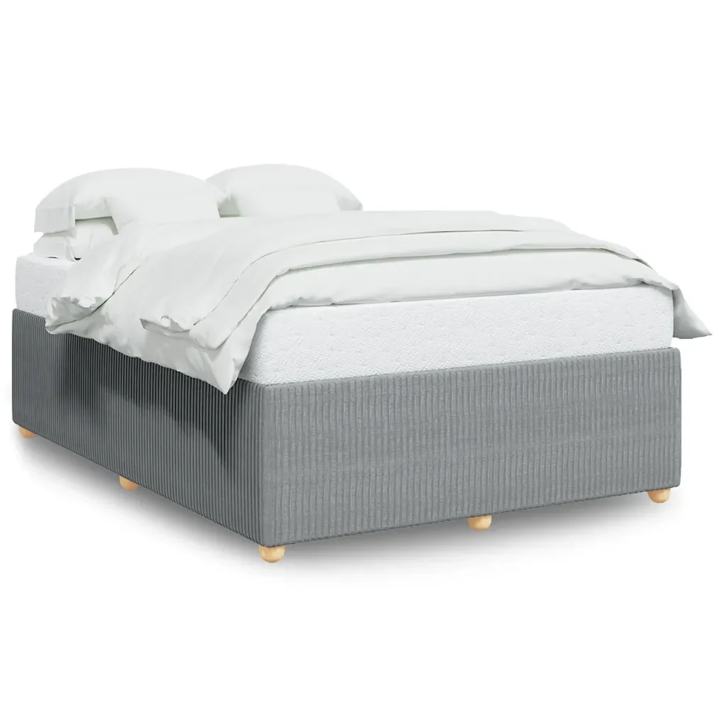 Letto matrimoniale | Letto per adulti | Giroletto senza Materasso Grigio Chiaro 160x200 cm Tessuto