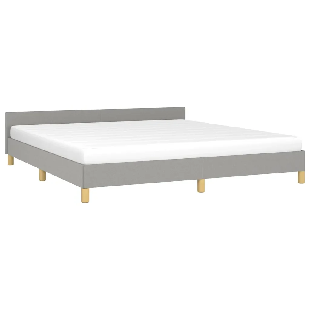 Letto matrimoniale | Letto per adulti | Giroletto senza Materasso Grigio Chiaro 160x200 cm Tessuto - Image 3