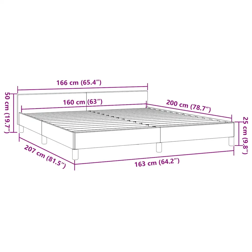 Letto matrimoniale | Letto per adulti | Giroletto senza Materasso Grigio Chiaro 160x200 cm Tessuto - Image 9