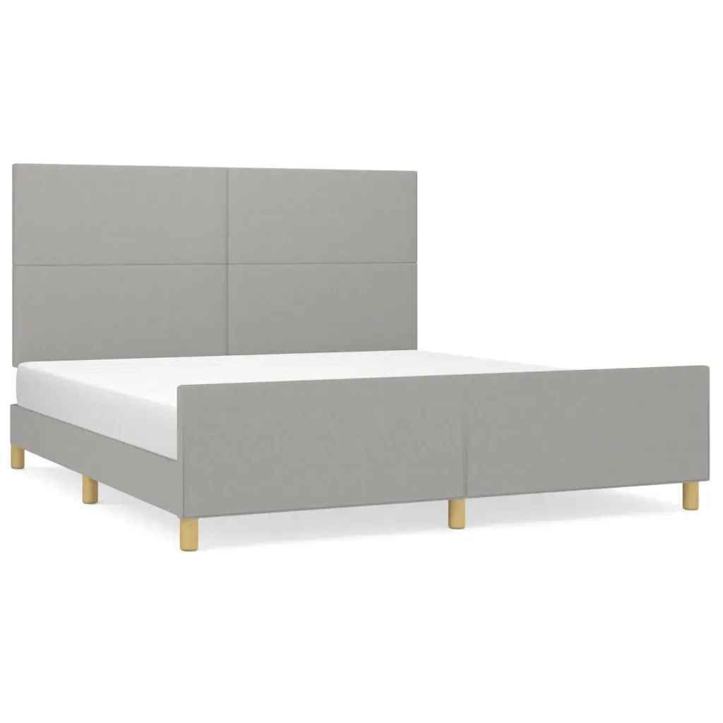 Letto matrimoniale | Letto per adulti | Giroletto senza Materasso Grigio Chiaro 160x200 cm Tessuto