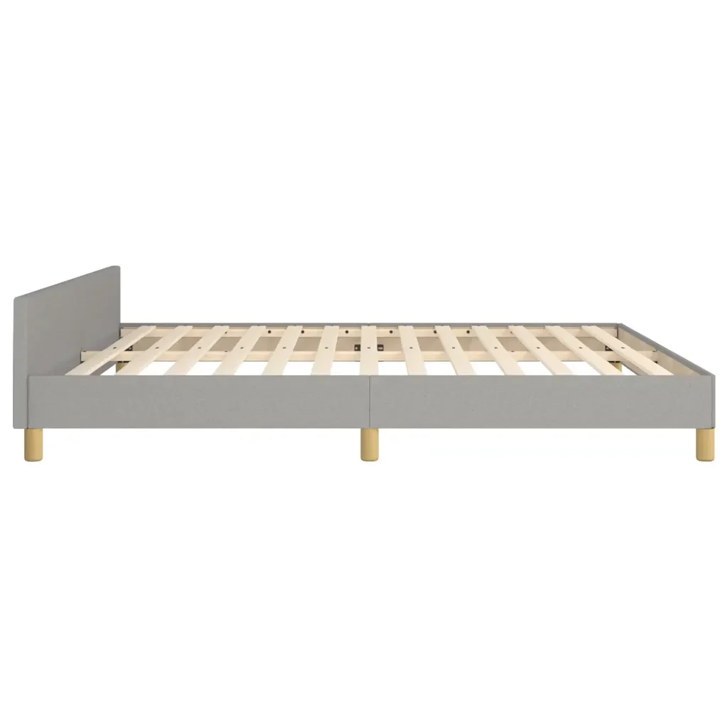 Letto matrimoniale | Letto per adulti | Giroletto senza Materasso Grigio Chiaro 160x200 cm Tessuto - Image 7