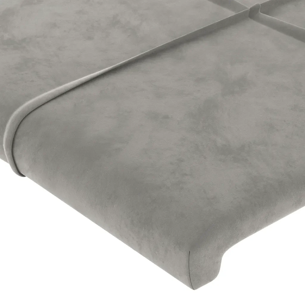 Letto matrimoniale | Letto per adulti | Giroletto senza Materasso Grigio Chiaro 160x200 cm Velluto - Image 10