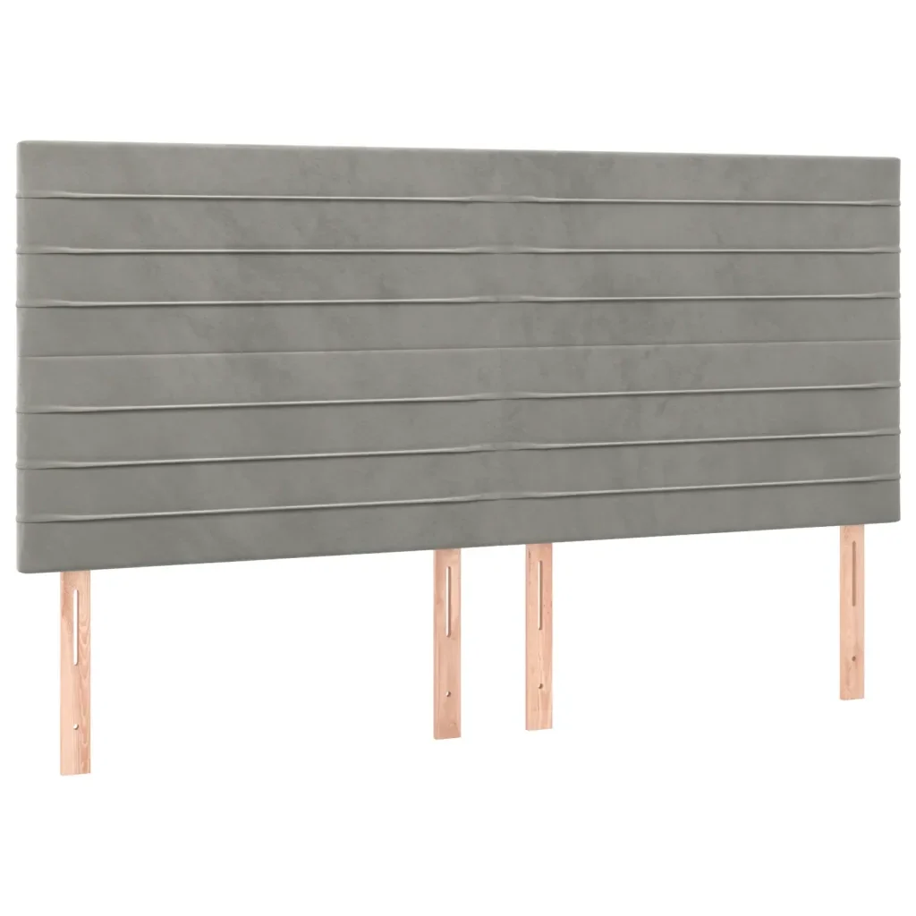 Letto matrimoniale | Letto per adulti | Giroletto senza Materasso Grigio Chiaro 160x200 cm Velluto - Image 8
