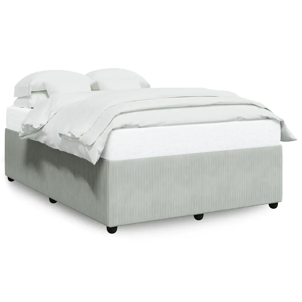 Letto matrimoniale | Letto per adulti | Giroletto senza Materasso Grigio Chiaro 160x200 cm Velluto
