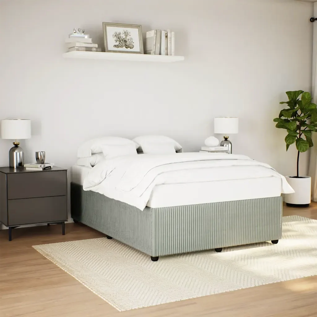 Letto matrimoniale | Letto per adulti | Giroletto senza Materasso Grigio Chiaro 160x200 cm Velluto - Image 2