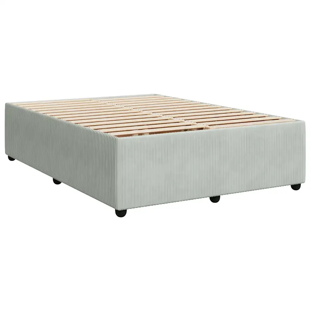 Letto matrimoniale | Letto per adulti | Giroletto senza Materasso Grigio Chiaro 160x200 cm Velluto - Image 3