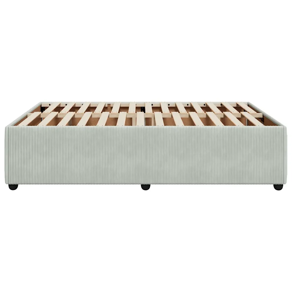 Letto matrimoniale | Letto per adulti | Giroletto senza Materasso Grigio Chiaro 160x200 cm Velluto - Image 5