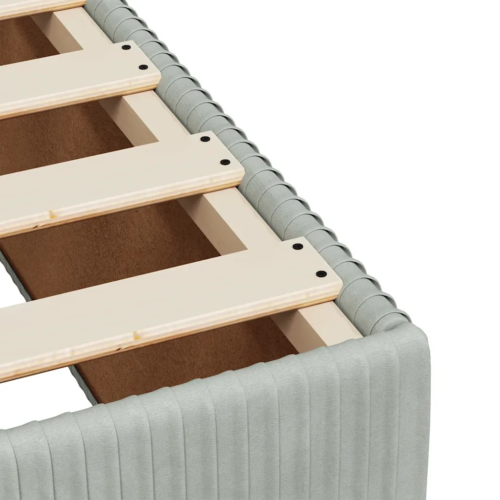 Letto matrimoniale | Letto per adulti | Giroletto senza Materasso Grigio Chiaro 160x200 cm Velluto - Image 7