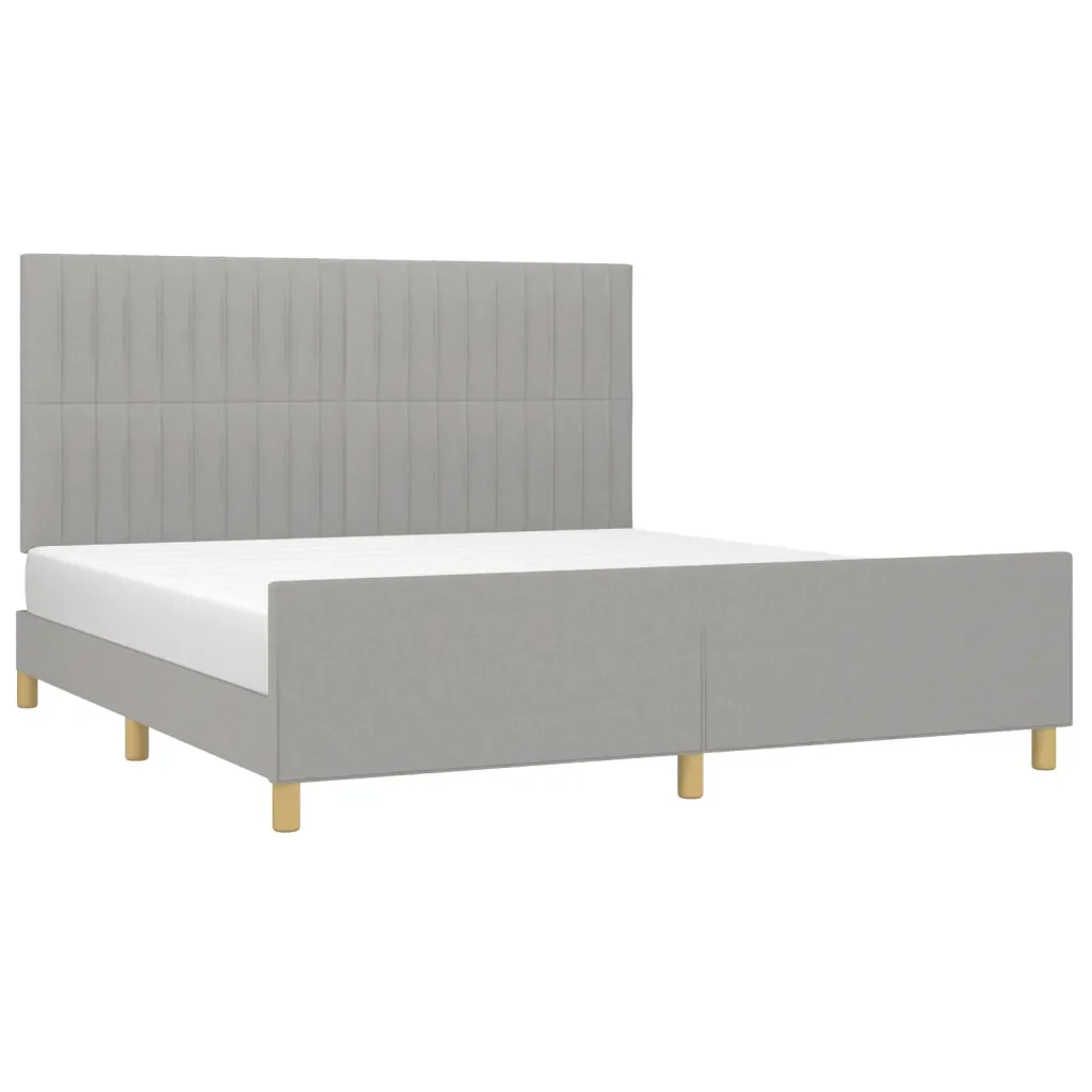 Letto matrimoniale | Letto per adulti | Giroletto senza Materasso Grigio Chiaro 180x200 cm Tessuto - Image 4