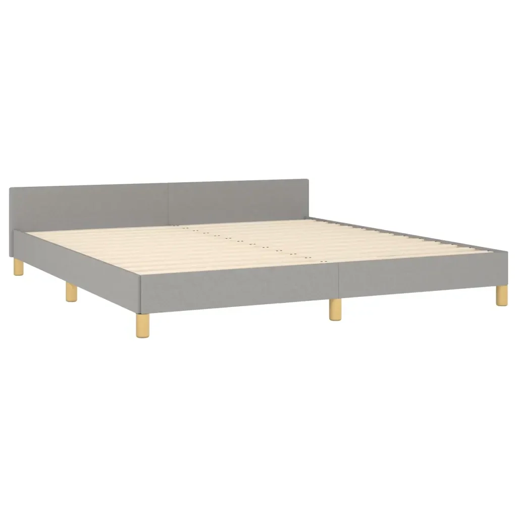 Letto matrimoniale | Letto per adulti | Giroletto senza Materasso Grigio Chiaro 180x200 cm Tessuto - Image 5