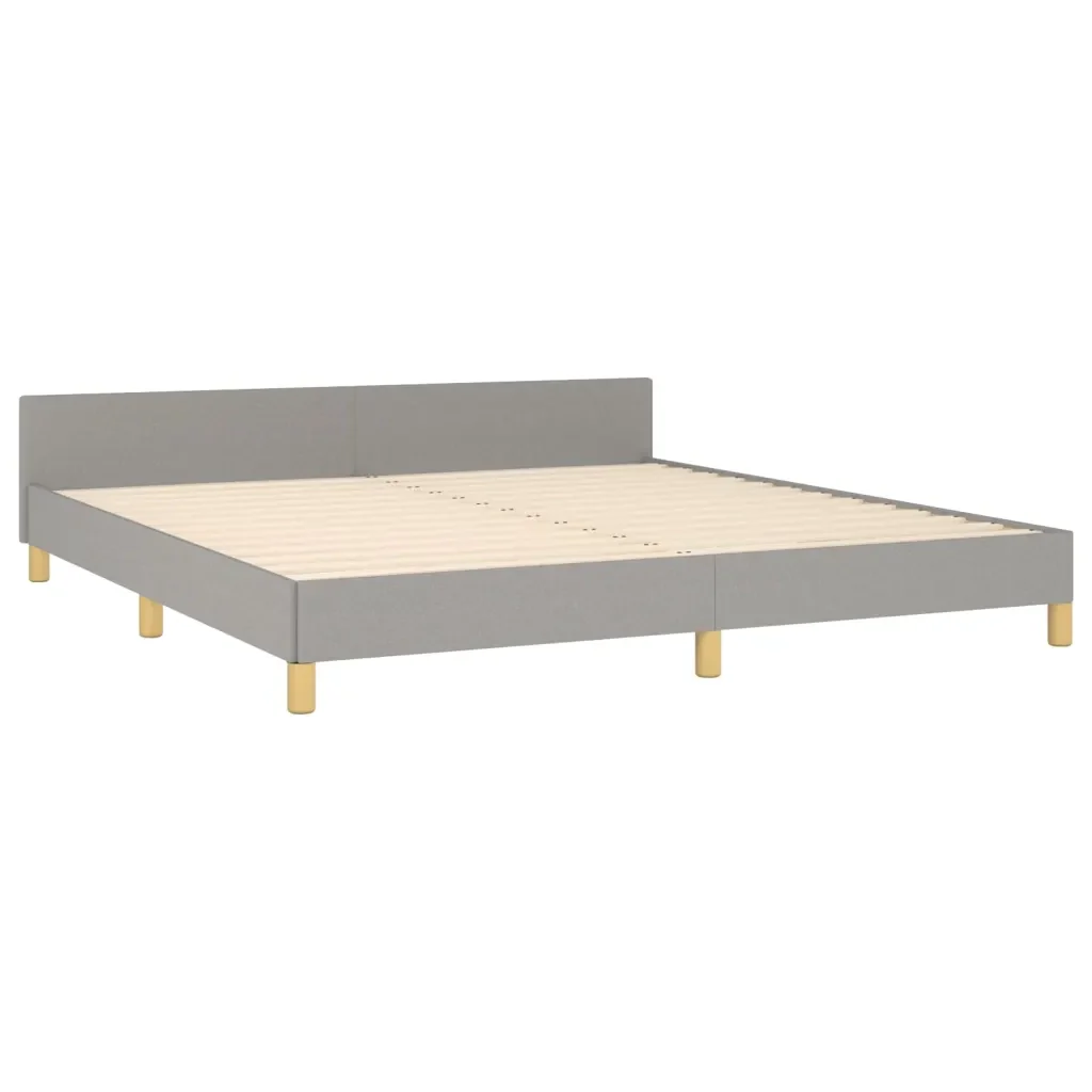 Letto matrimoniale | Letto per adulti | Giroletto senza Materasso Grigio Chiaro 180x200 cm Tessuto - Image 5