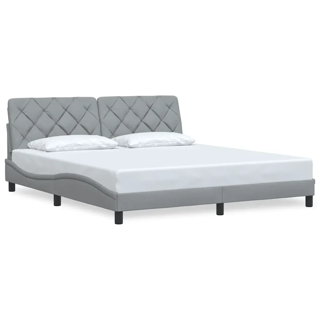Letto matrimoniale | Letto per adulti | Giroletto senza Materasso Grigio Chiaro 180x200 cm Tessuto