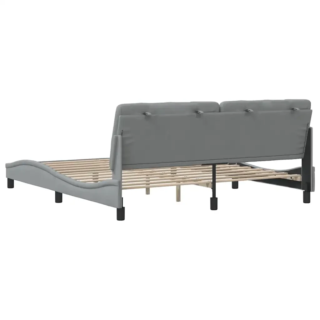 Letto matrimoniale | Letto per adulti | Giroletto senza Materasso Grigio Chiaro 180x200 cm Tessuto - Image 9
