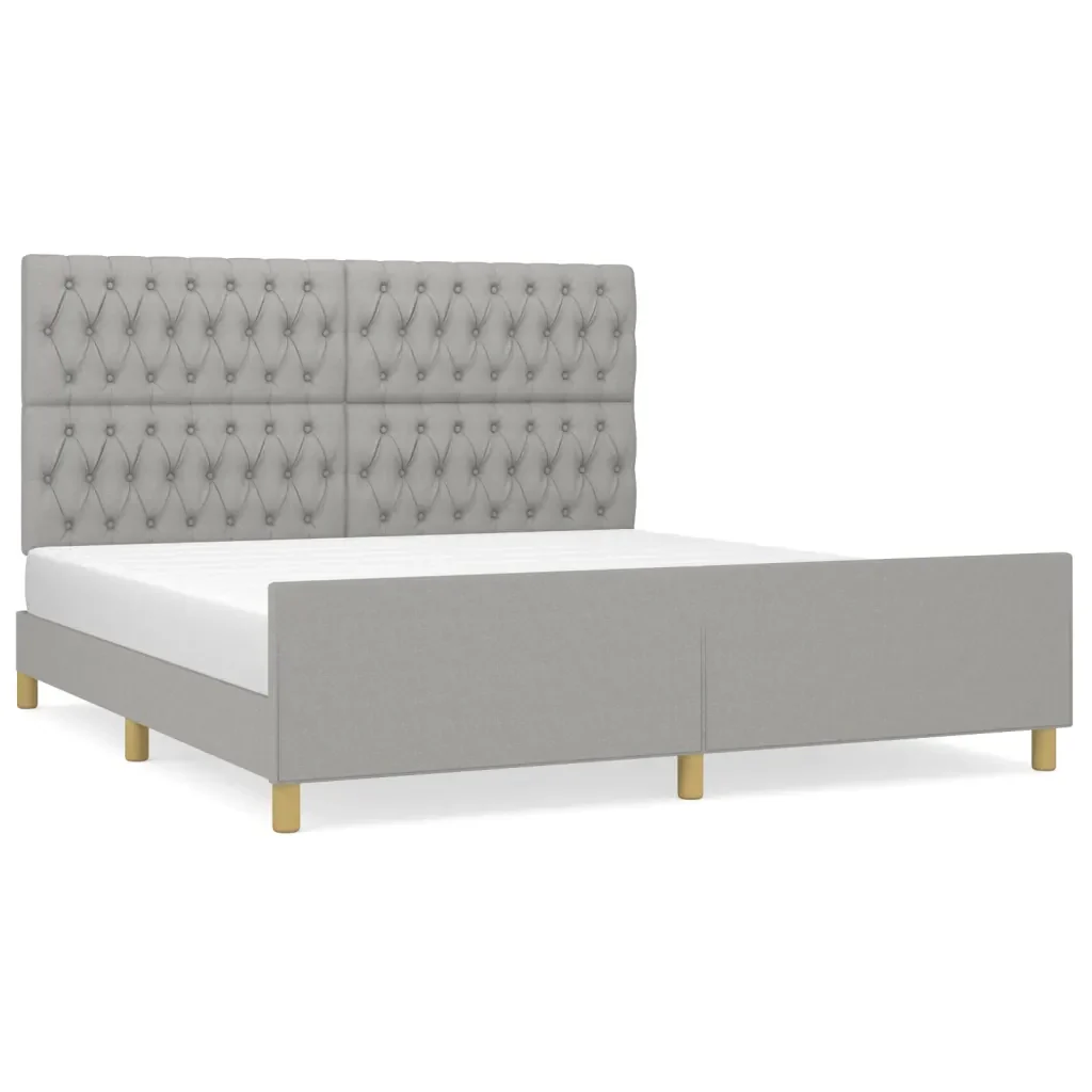 Letto matrimoniale | Letto per adulti | Giroletto senza Materasso Grigio Chiaro 180x200 cm Tessuto