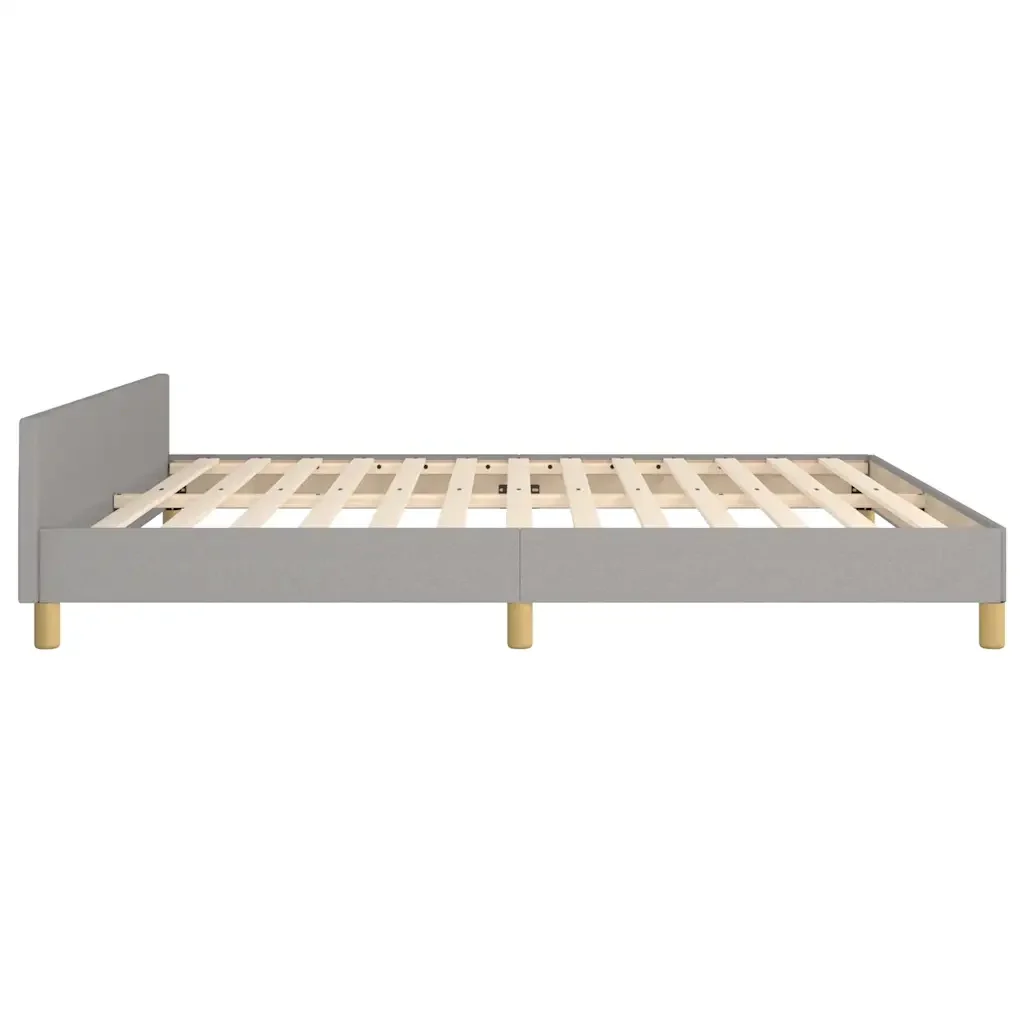 Letto matrimoniale | Letto per adulti | Giroletto senza Materasso Grigio Chiaro 180x200 cm Tessuto - Image 6