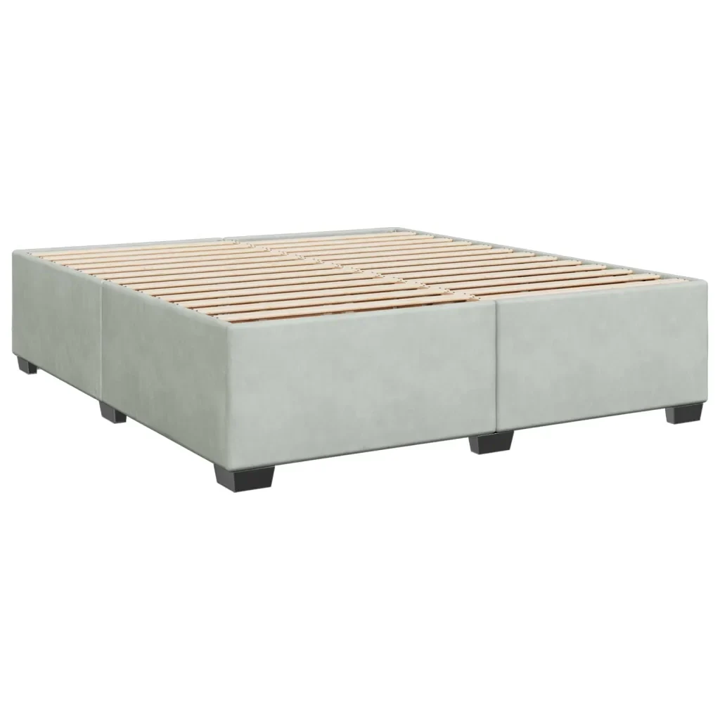 Letto matrimoniale | Letto per adulti | Giroletto senza Materasso Grigio Chiaro 180x200 cm Velluto - Image 4