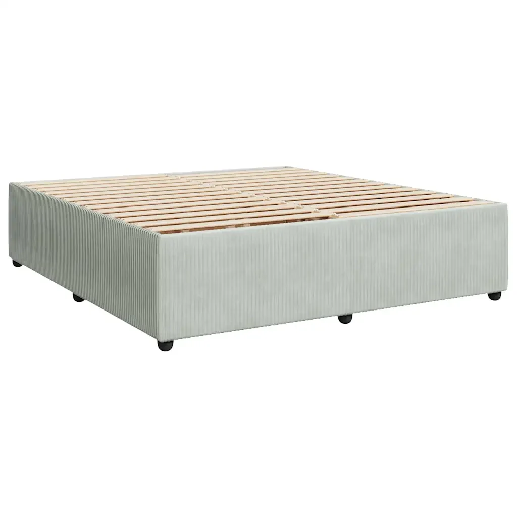 Letto matrimoniale | Letto per adulti | Giroletto senza Materasso Grigio Chiaro 180x200 cm Velluto - Image 3
