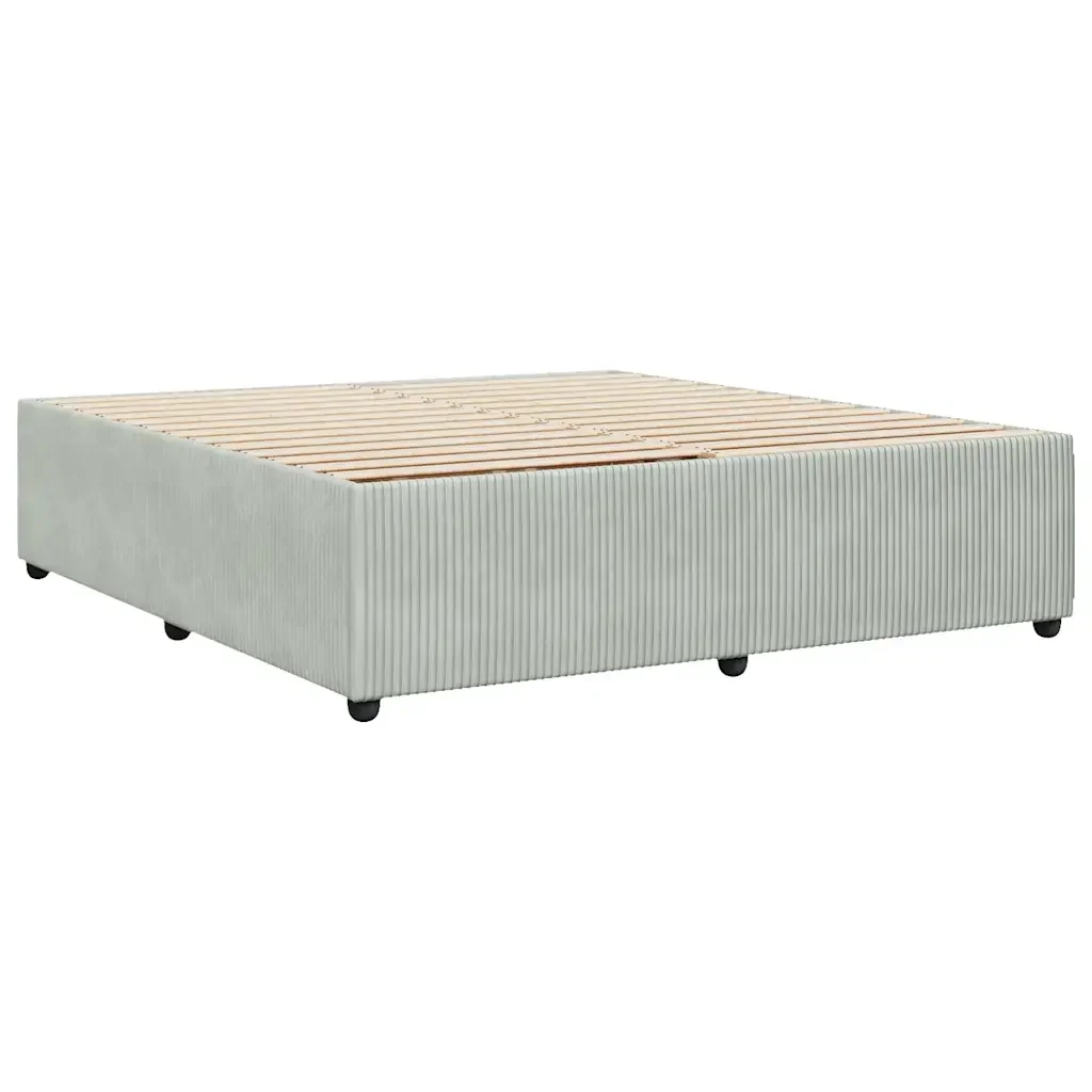 Letto matrimoniale | Letto per adulti | Giroletto senza Materasso Grigio Chiaro 180x200 cm Velluto - Image 6