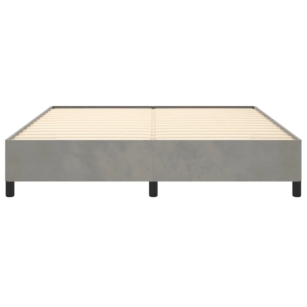 Letto matrimoniale | Letto per adulti | Giroletto senza Materasso Grigio Chiaro 180x200 cm Velluto - Image 5