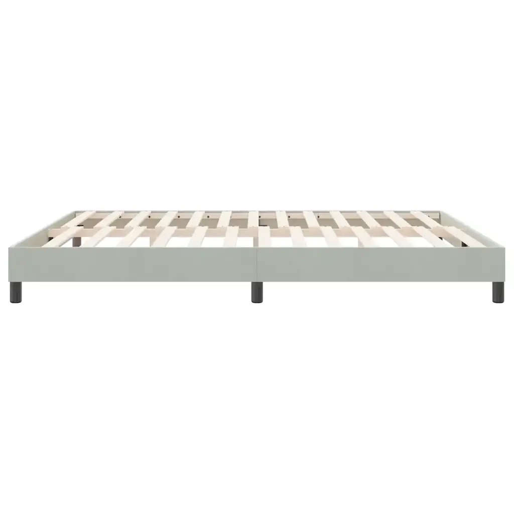 Letto matrimoniale | Letto per adulti | Giroletto senza Materasso Grigio Chiaro 180x210 cm Velluto - Image 6
