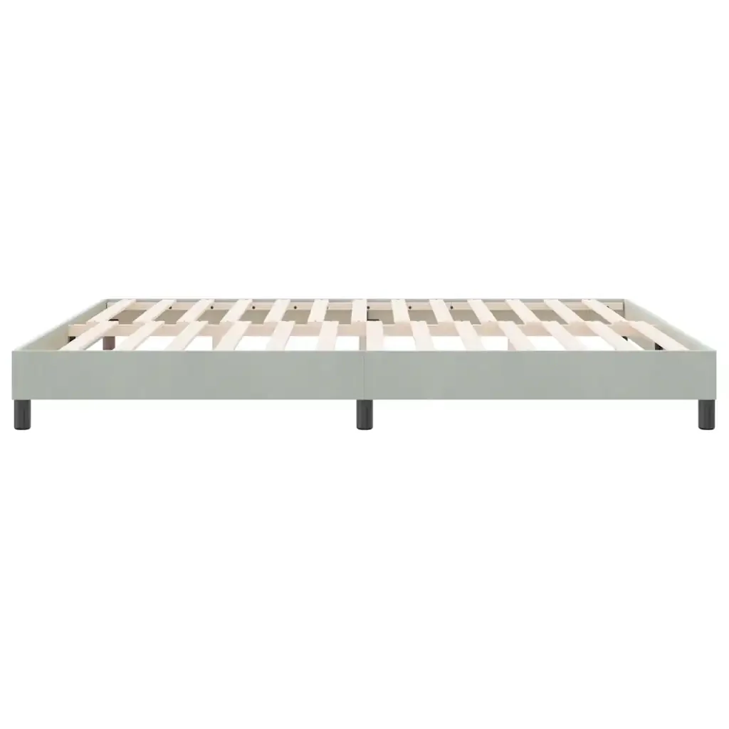 Letto matrimoniale | Letto per adulti | Giroletto senza Materasso Grigio Chiaro 180x220 cm Velluto - Image 6