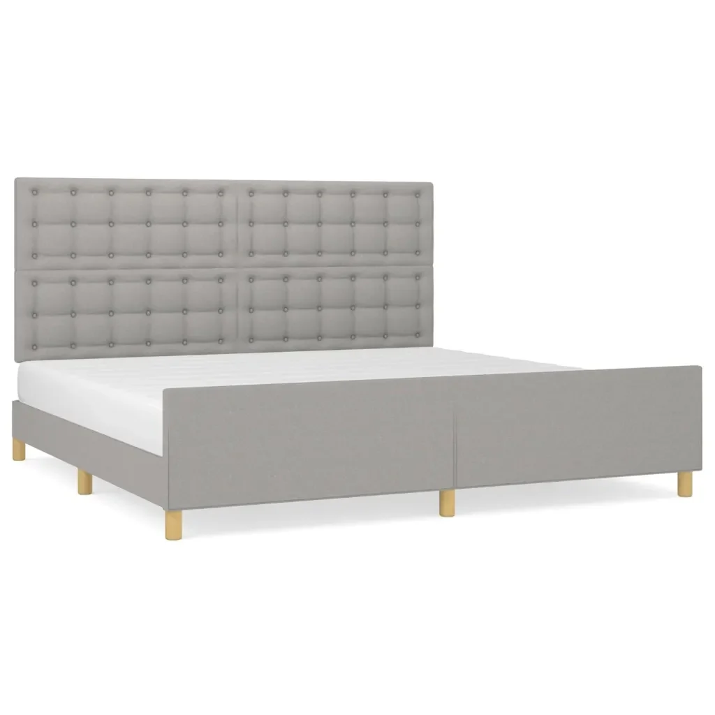Letto matrimoniale | Letto per adulti | Giroletto senza Materasso Grigio Chiaro 200x200 cm Tessuto