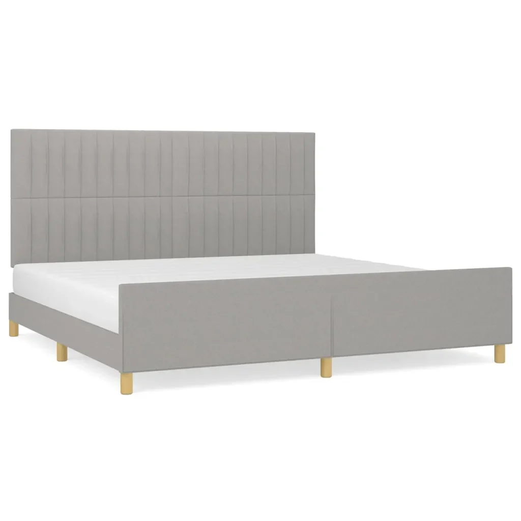 Letto matrimoniale | Letto per adulti | Giroletto senza Materasso Grigio Chiaro 200x200 cm Tessuto