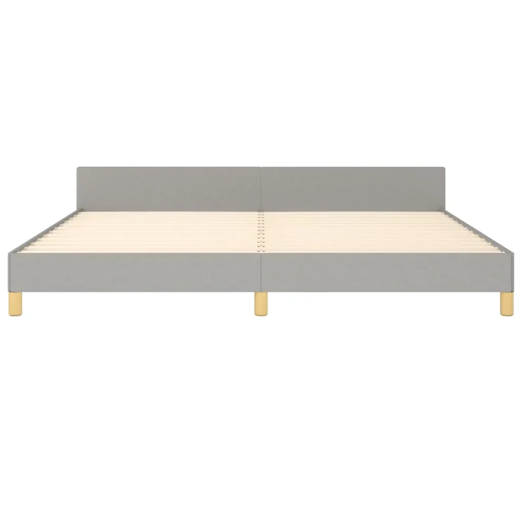 Letto matrimoniale | Letto per adulti | Giroletto senza Materasso Grigio Chiaro 200x200 cm Tessuto - Image 6