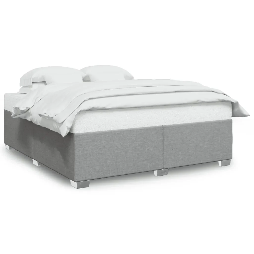 Letto matrimoniale | Letto per adulti | Giroletto senza Materasso Grigio Chiaro 200x200 cm Tessuto