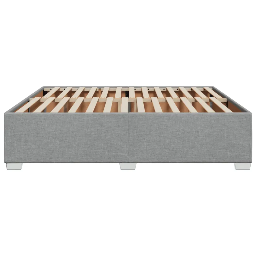 Letto matrimoniale | Letto per adulti | Giroletto senza Materasso Grigio Chiaro 200x200 cm Tessuto - Image 5