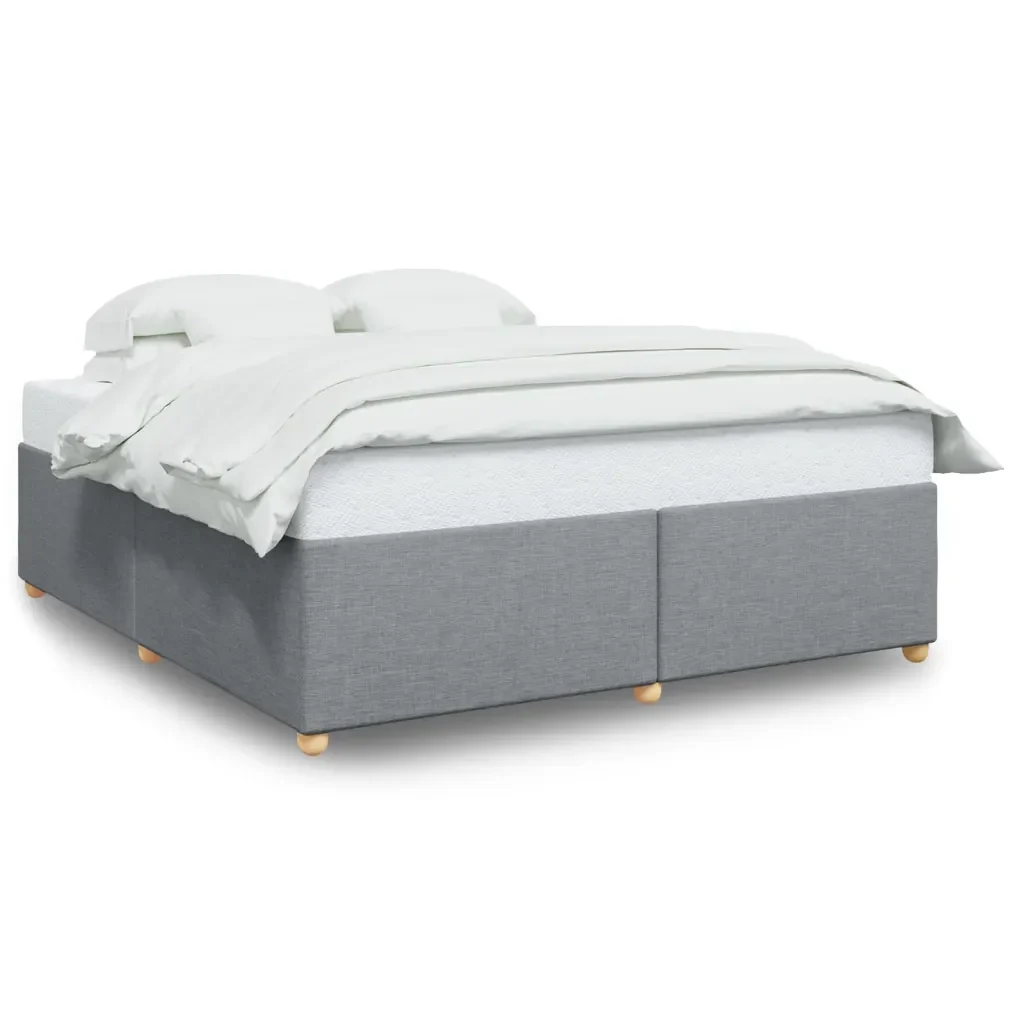 Letto matrimoniale | Letto per adulti | Giroletto senza Materasso Grigio Chiaro 200x200 cm Tessuto