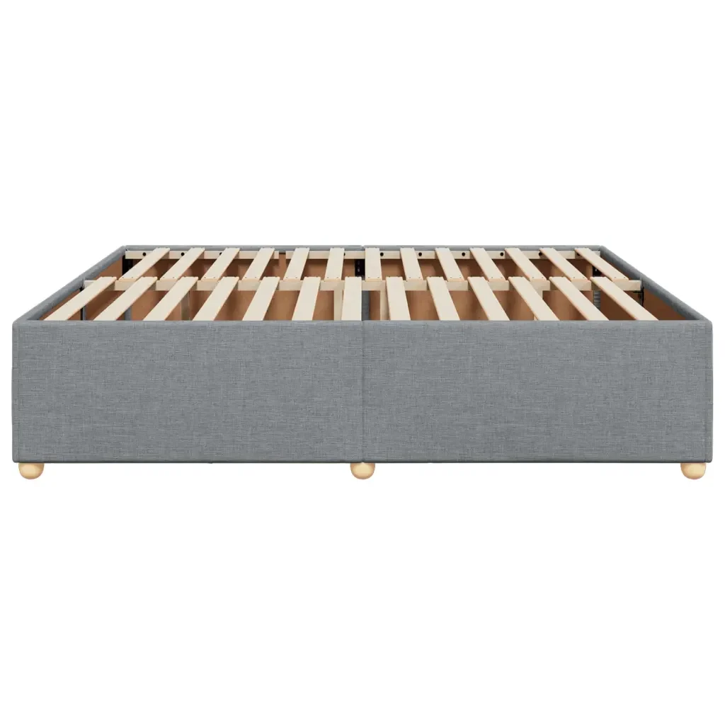 Letto matrimoniale | Letto per adulti | Giroletto senza Materasso Grigio Chiaro 200x200 cm Tessuto - Image 5