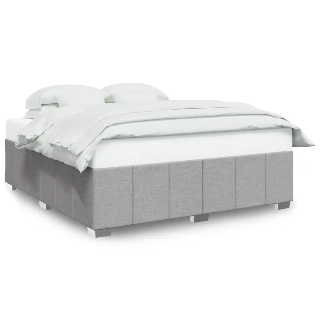 Letto matrimoniale | Letto per adulti | Giroletto senza Materasso Grigio Chiaro 200x200 cm Tessuto