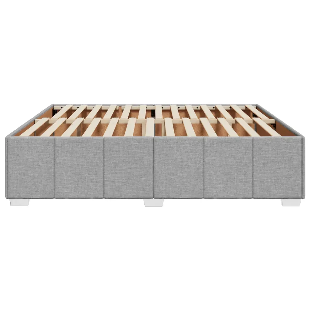 Letto matrimoniale | Letto per adulti | Giroletto senza Materasso Grigio Chiaro 200x200 cm Tessuto - Image 5