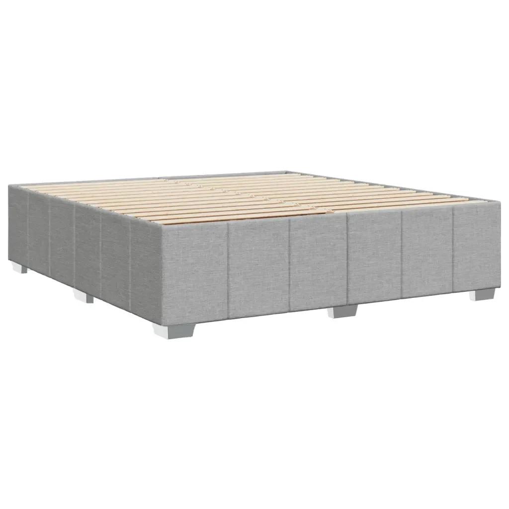 Letto matrimoniale | Letto per adulti | Giroletto senza Materasso Grigio Chiaro 200x200 cm Tessuto - Image 6
