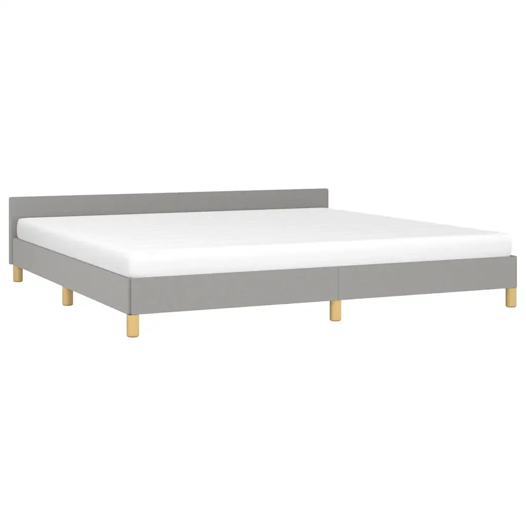 Letto matrimoniale | Letto per adulti | Giroletto senza Materasso Grigio Chiaro 200x200 cm Tessuto - Image 3
