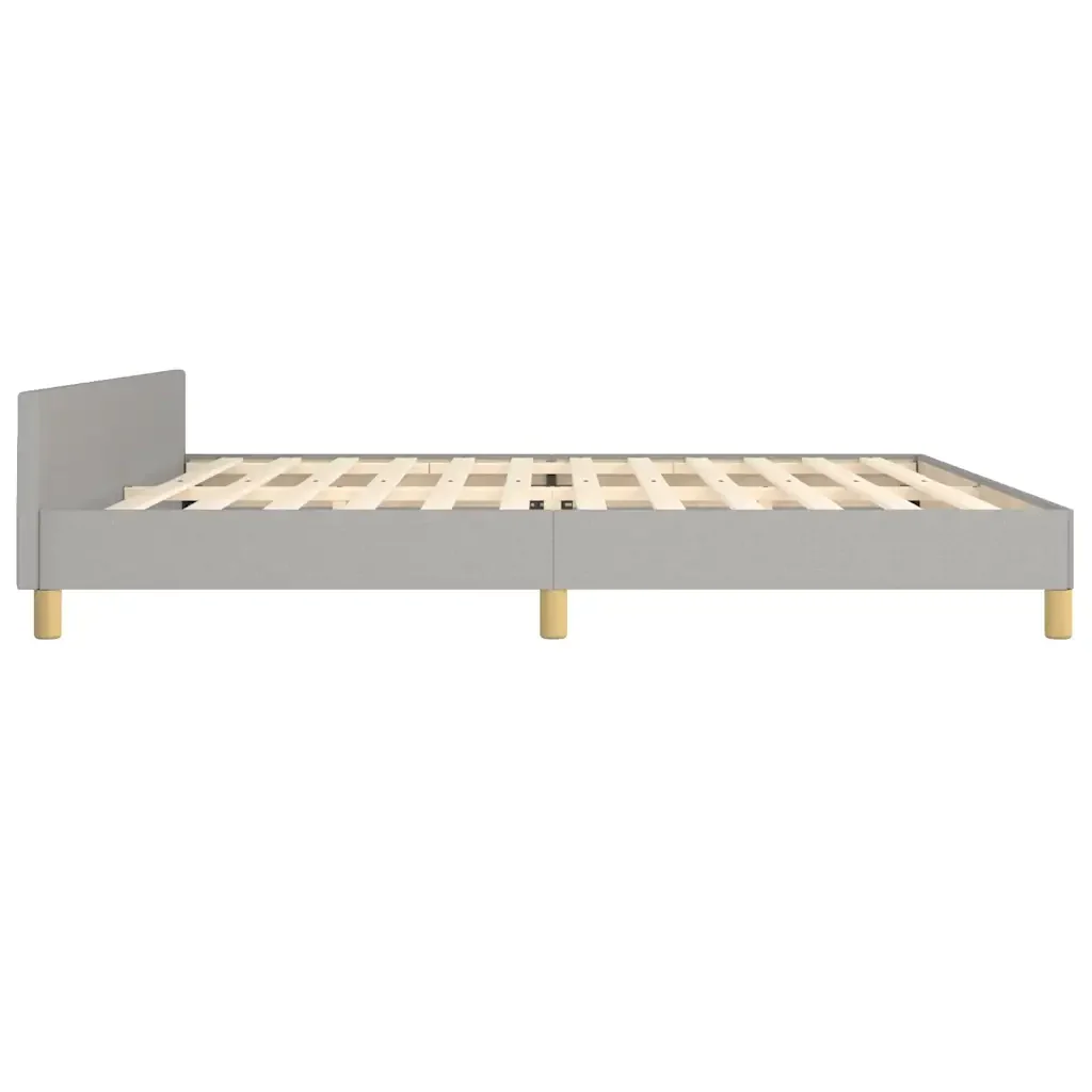 Letto matrimoniale | Letto per adulti | Giroletto senza Materasso Grigio Chiaro 200x200 cm Tessuto - Image 6