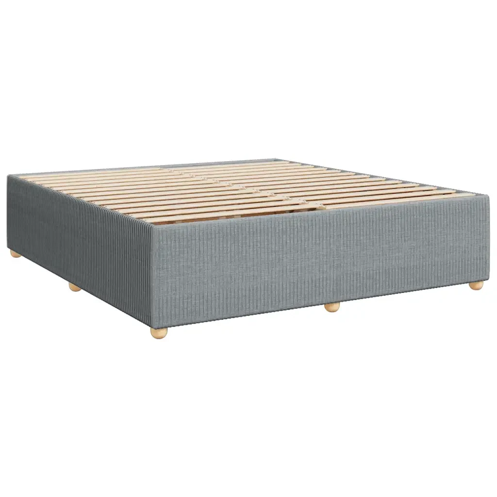 Letto matrimoniale | Letto per adulti | Giroletto senza Materasso Grigio Chiaro 200x200 cm Tessuto - Image 3