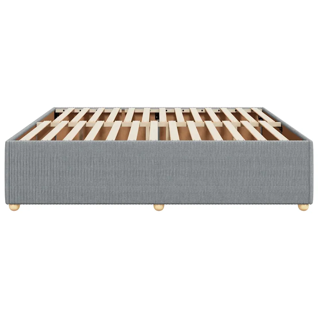 Letto matrimoniale | Letto per adulti | Giroletto senza Materasso Grigio Chiaro 200x200 cm Tessuto - Image 5