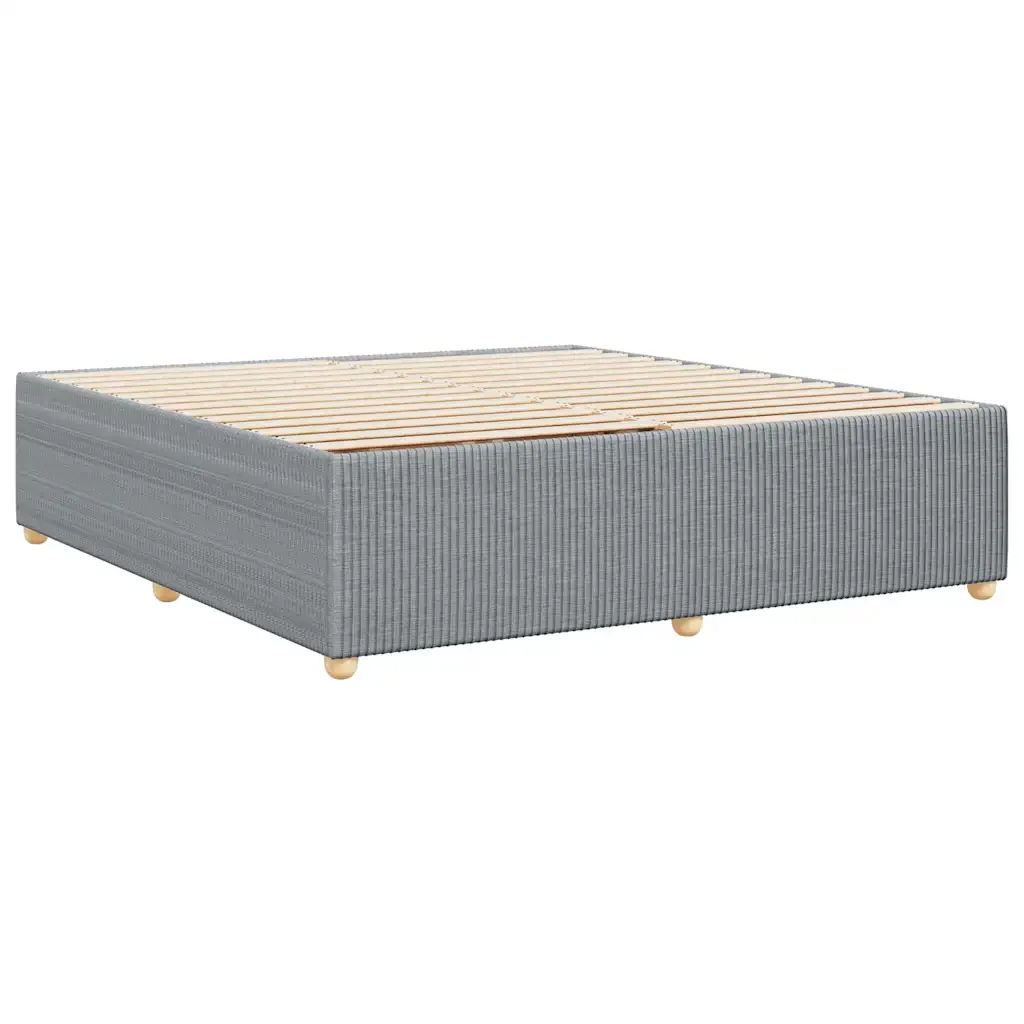 Letto matrimoniale | Letto per adulti | Giroletto senza Materasso Grigio Chiaro 200x200 cm Tessuto - Image 6